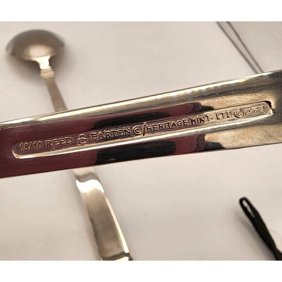 Reed & Barton Heritage Mint 18/10 Stainless Steel Salad Serving Set - Picture 4 of 8